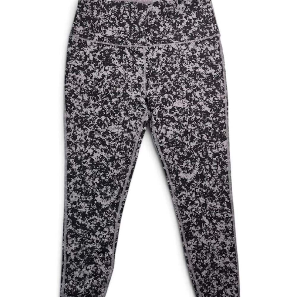 Hurley Reversible Leggings Small Black Gray Speckled Athletic Activewear